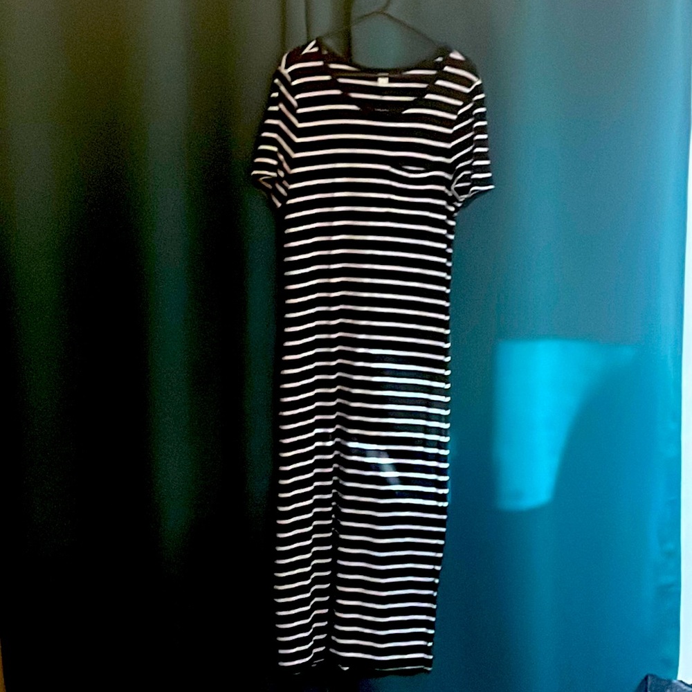 Black and white stripe dress
